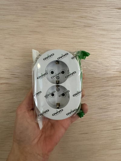 OVIVO dubbele stopcontact WIT opbouw