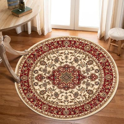 Kristallen Pooltapijt Perzisch Beroemd Vintage Rond Woonkamer Slaapkamer Kantoor Garderobe Vloerkleden Vlekbestendig Wasbare Matten 120*120cm
