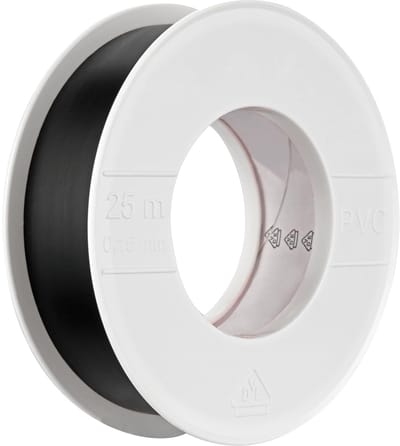 Isolatietape 25m - Zwart, Vlamvertragend, Voor Kabelisolatie