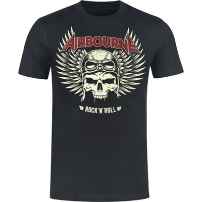 Airbourne T-shirt - Red Logo Mono Scorch - S tot 5XL - voor Mannen - zwart