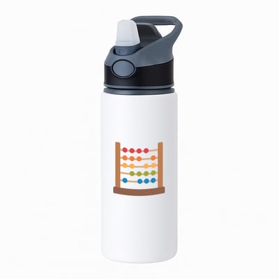 Hacebo® - Leren rekenen waterfles met rietje zwart - Kind - Kinderen - Telraam - leren tellen - wiskunde - water fles - 650ML
