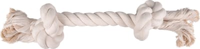 Flamingo - Hondenspeelgoed Cotton Flos Jack met 2 Knopen - Wit - XL - 32 x 8 x 9 cm