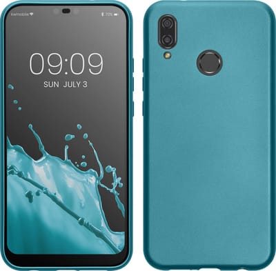 kwmobile telefoonhoesje geschikt voor Huawei P20 Lite - Hoesje voor smartphone - Back cover in Metallic carabisch blauw