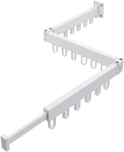 Dailygoods- Droogrek Ruimtebesparend - Wandmontage - Aluminium - 128 cm - 18 Haken - Opvouwbaar - Geschikt voor Balkon/Badkamer - Wasrek