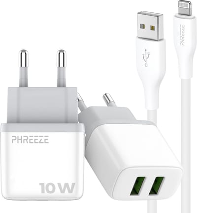 Oplader met kabel geschikt voor usb A naar Lightning - Usb adapter met kabel geschikt voor iPhone 6 7 8 x xr xs pro max - 1 meter