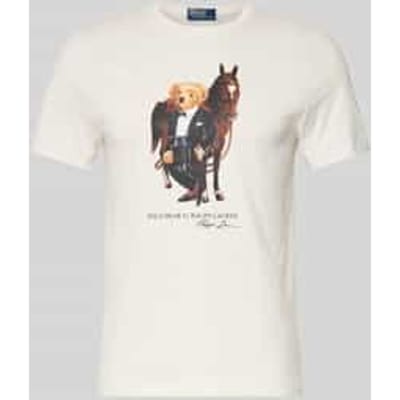 T-shirt met labelprint en ronde hals