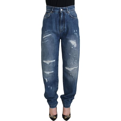 Versleten Spijkerbroek Gescheurde Jeans