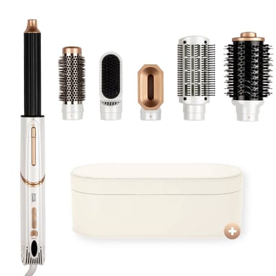 BrinQ Goods 7 in 1 FlexPro Airstyler Met Luxe Opbergcase en LED Display - Multistyler - Föhn Airstyler - 7-in-1 Stylingstool - Föhnborstel - Krulborstel - Föhn - Haardroger - Krultang - Stijltang