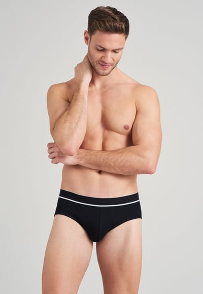 SCHIESSER Retro Rib slip (1-pack) - heren midi-slip dubbelrib biologisch katoen zwart