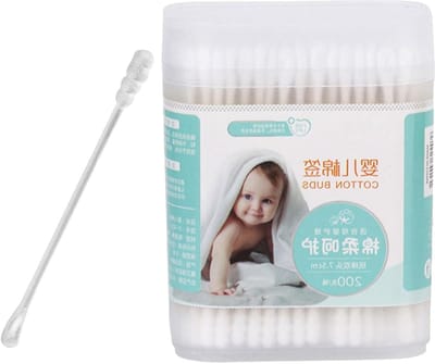 Dubbelzijdige Katoenen Oorstaafjes - Wattenstaafjes Oor Reinigen - Hygiënische Verzorging - Dubbelzijdige Wattenkop - 7 x 0.4 cm - Wit
