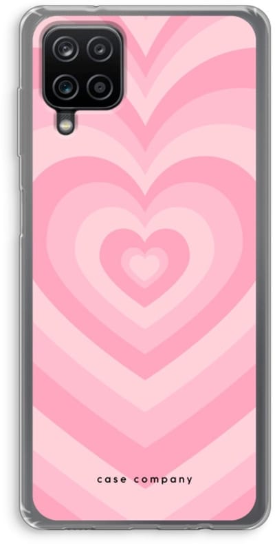 Case Company® - Hoesje geschikt voor Samsung Galaxy A12 hoesje - Hart Roos - Soft Cover Telefoonhoesje - Bescherming aan alle Kanten en Schermrand