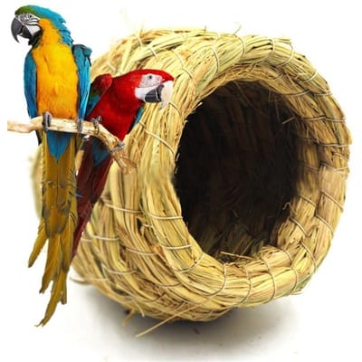 Nid d'oiseau naturel en paille fait à la main/maison d'oiseau de Pigeon nid de perroquet chaud chambre d'animal de compagnie cages à oiseaux de cour