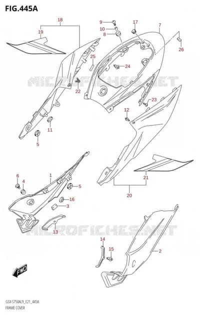 Autocollant stickers origine pour Moto Suzuki 750 Gsx S 2018 à 2019 68145-13K20-KEL Neuf