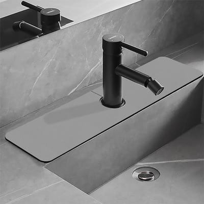 Lederen Toilet Wastafel Kraan Diatomeeënaarde Vloermat Absorberende Mat Keukenaanrecht Oppervlak Spatbescherming Water 13.8x38cm