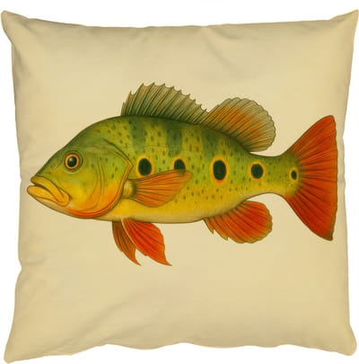 Sierkussens - Kussentjes Woonkamer - 50x50 cm - Schubben - Vis - Groen - Illustratie