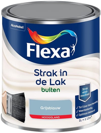 Flexa - Strak In De Lak Buitenlak Hoogglans - Grijsblauw - Mengverf - 1 L