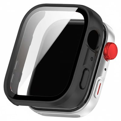 Screenprotector case - geschikt voor Huawei Watch Fit 4 - full cover hoesje - gehard glas - volledige bescherming - zwart