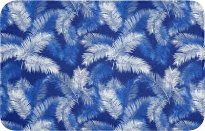 WC mat 80x50 cm - Antislip - Palmblad - Patroon - Blauw - Toiletmat - Vloermat - Douchemat - Toilet tapijt - Toiletmatten