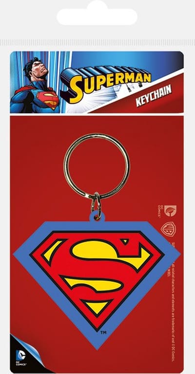 Sleutelhanger - Superman logo - rubber - metalen ring