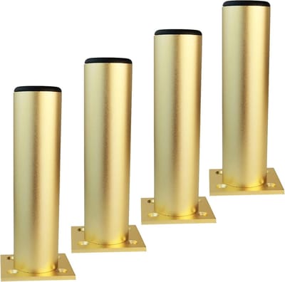 4 Stuks 200mm Meubelpoten van Aluminium Leggen, Ondersteuningspoten voor Sofa, Tafel en Stoel in Goudkleur