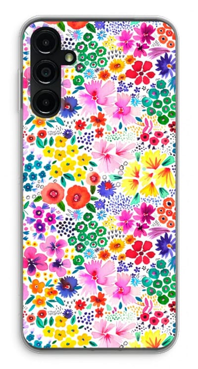 Case Company® - Hoesje geschikt voor Samsung Galaxy A14 hoesje - Little Flowers - Soft Cover Telefoonhoesje - Bescherming aan alle Kanten en Schermrand