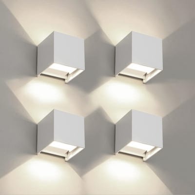 Wandlampen Set van 4 voor Binnen en Buiten - Modern en Waterdicht Licht met Instelbare Stralingshoek