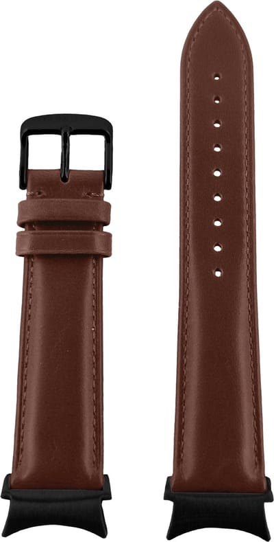 Fungus - Smartwatch bandje - Geschikt voor Samsung Galaxy Watch 6, Watch 5 (Pro), Watch 4 - Leer - Bruin, zwart connector