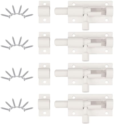 Dailygoods- Deurgrendel - Schuifslot - 4 Stuks - 63 x 25 mm - Roestvrij - Duurzaam - Anti-diefstal