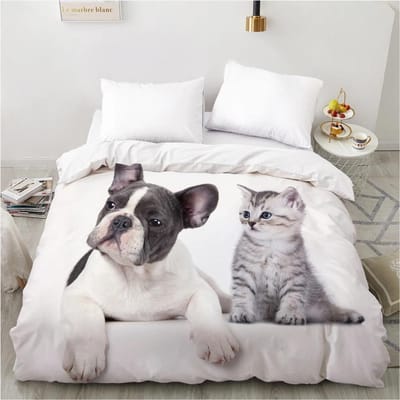 3D Dekbedovertrek QuiltDekenComfortabele Hoes Luxe Beddengoed 135 140x200 150x200 220x240 200x220 voor Thuis dier hond Liggen 70x133cm 2pcs