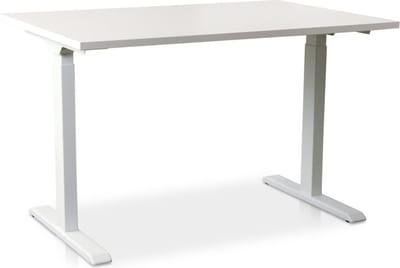 Zit-sta bureau snelslinger verstelbaar - MRC FAST FLEX | 140 x 80 cm | frame wit - blad wit