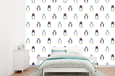 Behang - Fotobehang Design - Dieren - Pinguïn - Breedte 360 cm x hoogte 260 cm