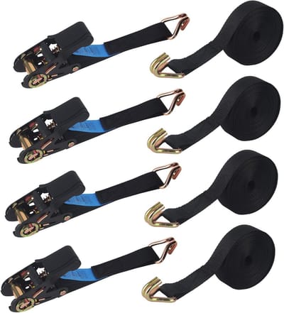 Set van 4 Elastische Spanbanden met Haakjes en Krasbescherming voor Surfen, Kajak, Fiets en Motor