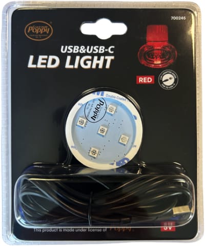 POPPY GRACE MATE® LED Lampje Rood – USB & USB-C Aansluiting – 5V – Dimbaar – Voor Auto, Vrachtwagen & Meer
