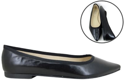 Stravers – Ballerina Spits Zwart Maat 43 Dames Grote Maten Ballerina's