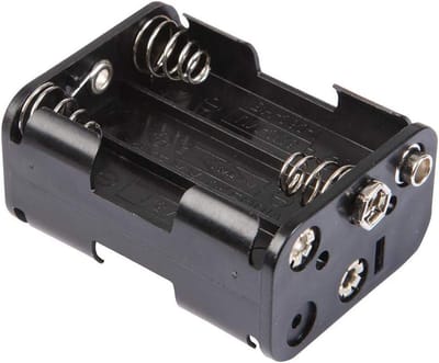 Batterijhouder - Batterijbakje - Apparaten Voeden - Snap Connector - 6x AA - Zwart