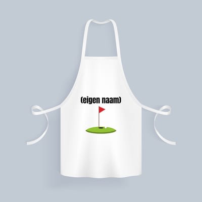 Akyol - golf hole vlag met eigen naam Keukenschort - Golf - golfers - leuk cadeau voor iemand die houd van golfen - cadeau - kado - 82 bij 71 cm