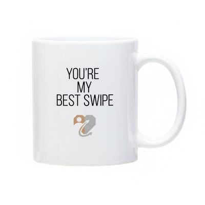 330ml Witte Keramische Mok – You’re My Best Swipe | Schattig Romantisch Cadeau voor Koppels, Liefdesmok