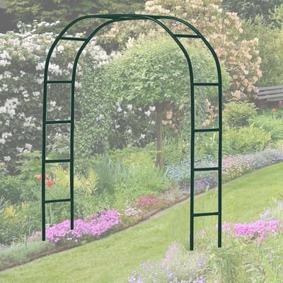 Metalen tuinboog met verwijderbare basis, stevige rozenbogen en bloemenstandaard, 120 cm tot 350 cm, verstelbaar plantenrooster voor buitendecoratie en ondersteuning