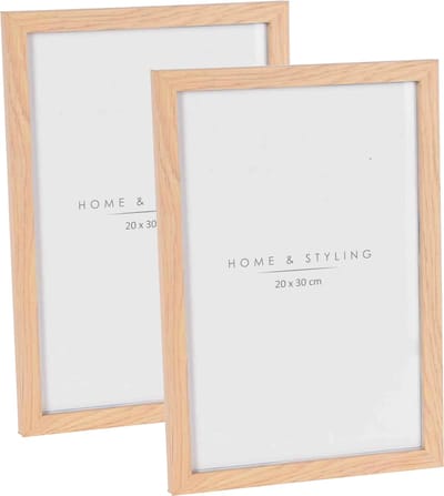 Home & Styling Houten fotolijsten - 2 st - geschikt voor een foto van 20 x 30 cm
