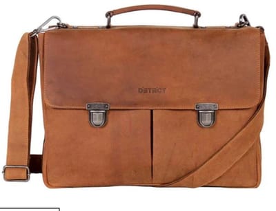 DSTRCT Limited Leren Aktetas Laptoptas 15,6 inch Laptopvak Uitgebreid Cognac