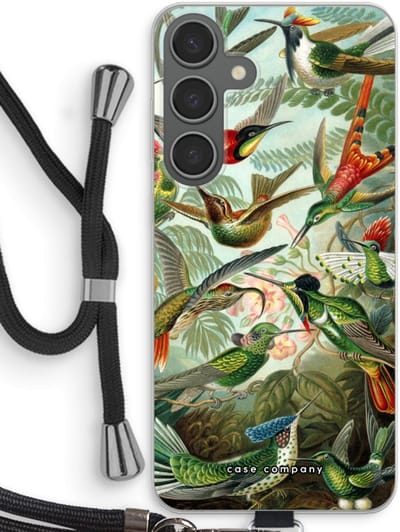 Case Company® - Hoesje met koord geschikt voor Samsung Galaxy S24 Plus hoesje met Koord - Haeckel Trochilidae - Telefoonhoesje met Zwart Koord - Bescherming aan alle Kanten en Over de Schermrand