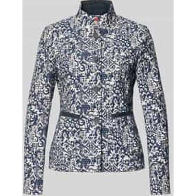 slim fit blazer in all-over look met opstaande kraag