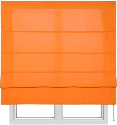 Storesdeco - Vouwgordijn met stokken, textiel doorschijnend rolgordijn Oranje, 90x175 cm