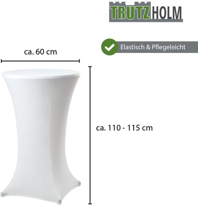 15x Stehtischhusse Tischdecke Husse Partytisch Bistrotisch Decke 60cm Weiß