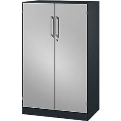 Vleugeldeurkast ASISTO C 3000, 3 ordnerhoogten, B 800 mm, antraciet/aluminium zilver