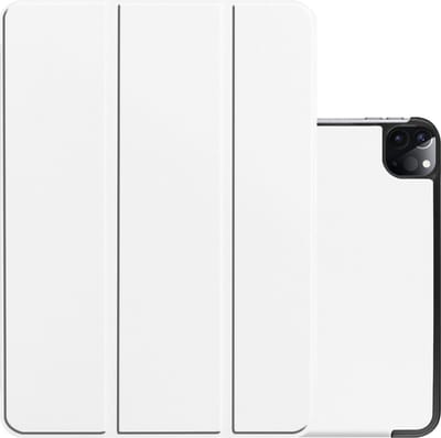 Hoes - Geschikt voor Apple iPad Pro (2022) - 11 inch - 4e generatie - Dun & Stevig - Trifold Bookcase - Hard Cover - Hardcover Book Case - Tablet Hoesje - Wit