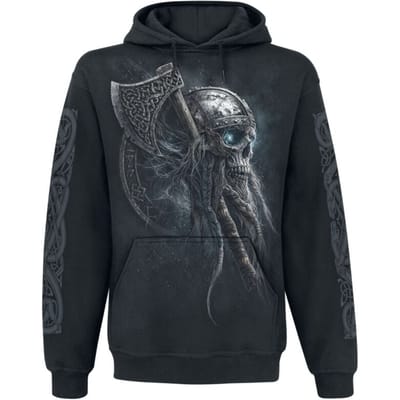 Spiral Trui met capuchon - Viking Rampage - S tot 4XL - voor Mannen - zwart