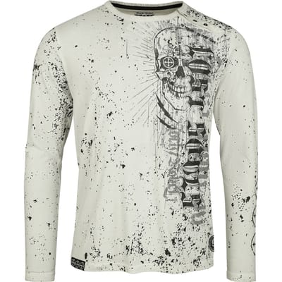 Rock Rebel by EMP - Rock Shirt met lange mouwen - Skulls & Splatter - M tot XXL - voor Mannen - grijs