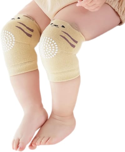 Baby Kniebeschermers - Kruipbeschermers - Baby Beschermen - Ademende Katoenmix - Eén Maat - Kurkuma
