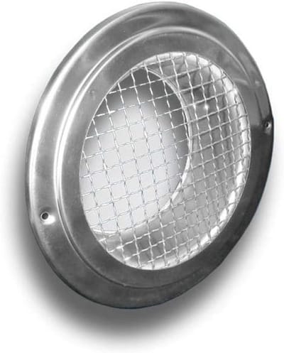 Rond RVS Ventilatie Rooster met Insecten- en Muizenbescherming en Flens